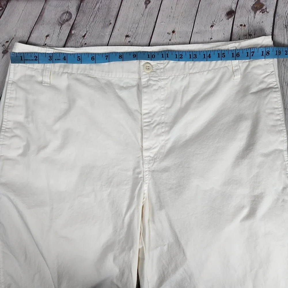 J Crew Women's Cream Chino Pants Size 32 Style BP499 Cotton‎ Blend Relaxed Fit